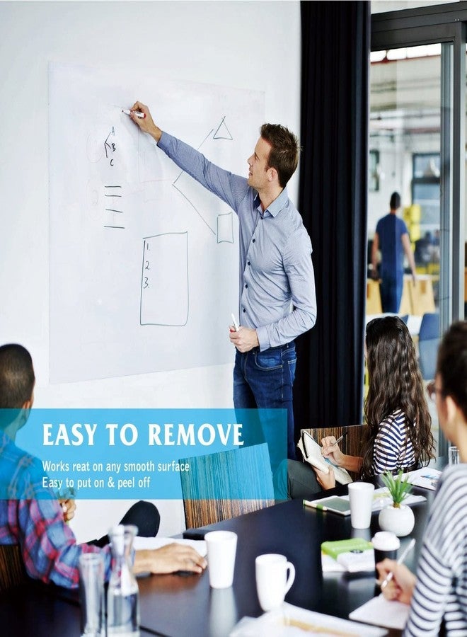 COSMOS STAR ملصق جداري سبورة بيضاء ذاتية اللصق من Cosmos Star™، مقاس 60 × 200 سم، كبير جدًا، قوي ومتين، قابل للمسح الجاف، لوحة رسائل، سبورة بيضاء لاصقة للأطفال، للرسم، المكتب، المدرسة، ديكور المنزل - Image 4